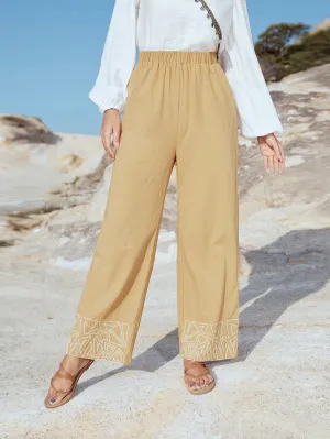 Casual Geometric High Waist Long Women Pants