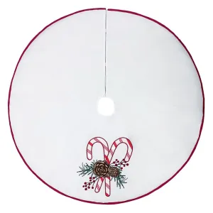 Celebrations White Candy Cane Tree Skirt