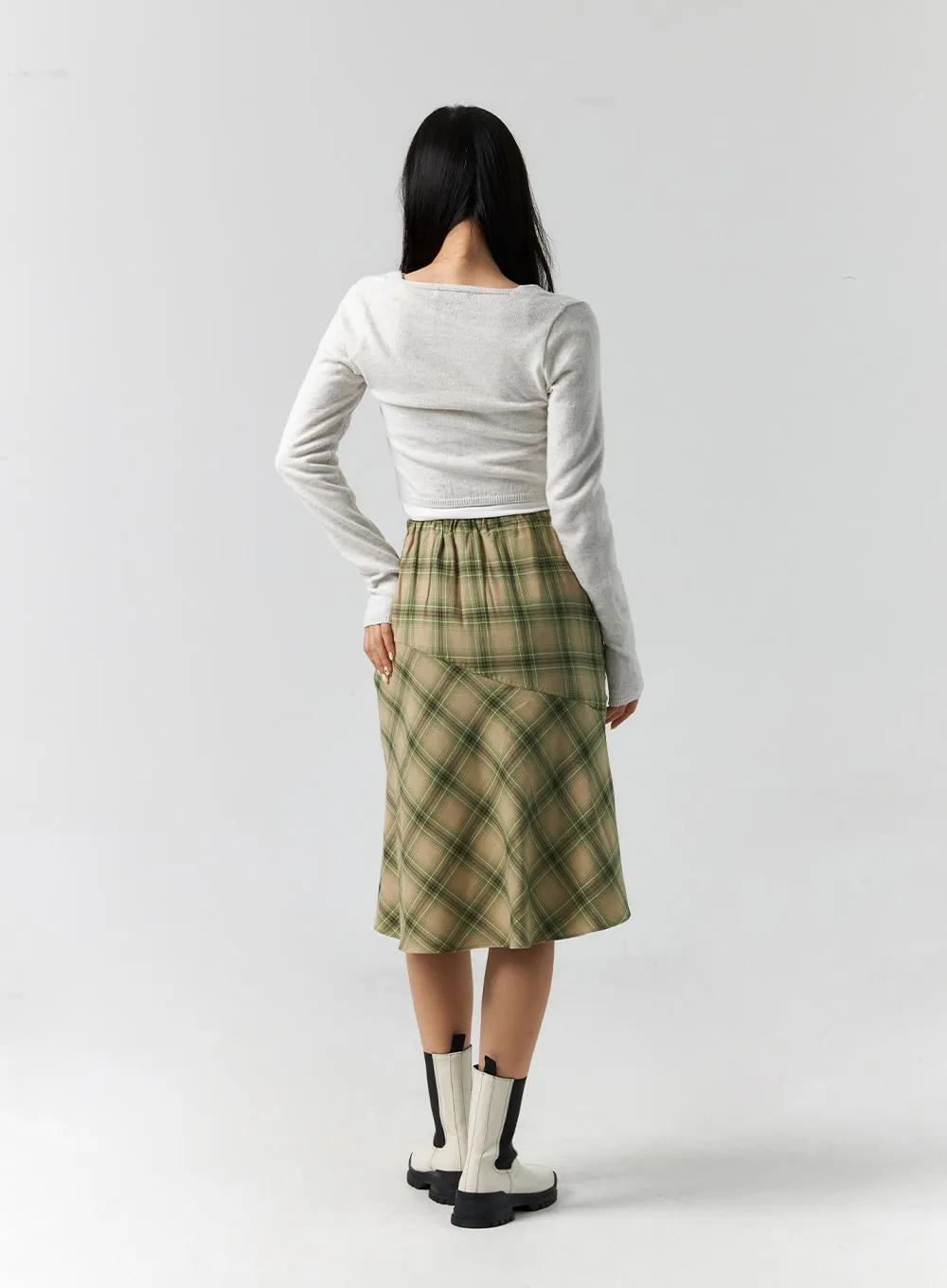 Checkered Midi Skirt CS308