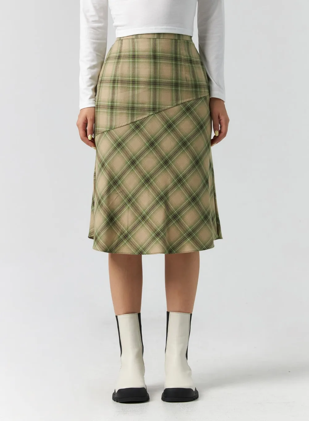 Checkered Midi Skirt CS308