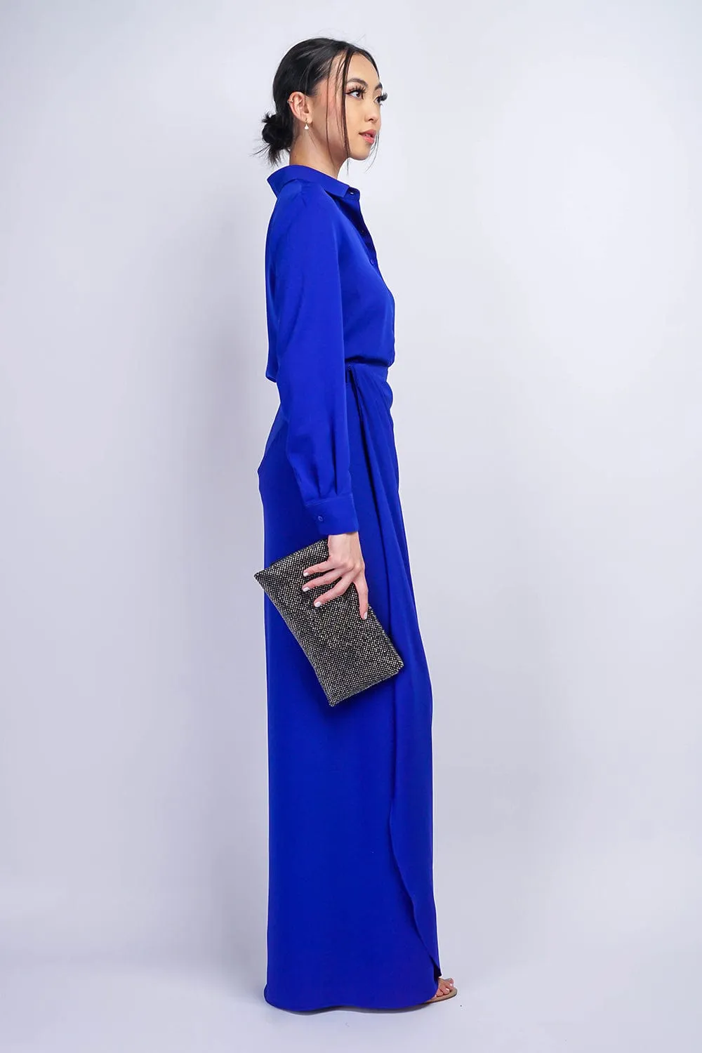 Cobalt Trixie Wrapped Long Skirt