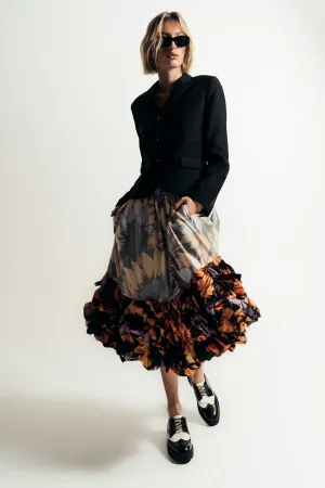 COMME DES GARCONS | FLORAL CREPE SKIRT