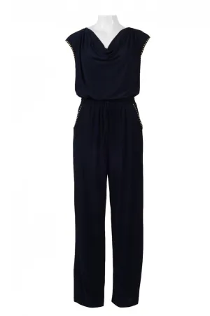 Cowl Neck Jersey Jumpsuit | Embellished