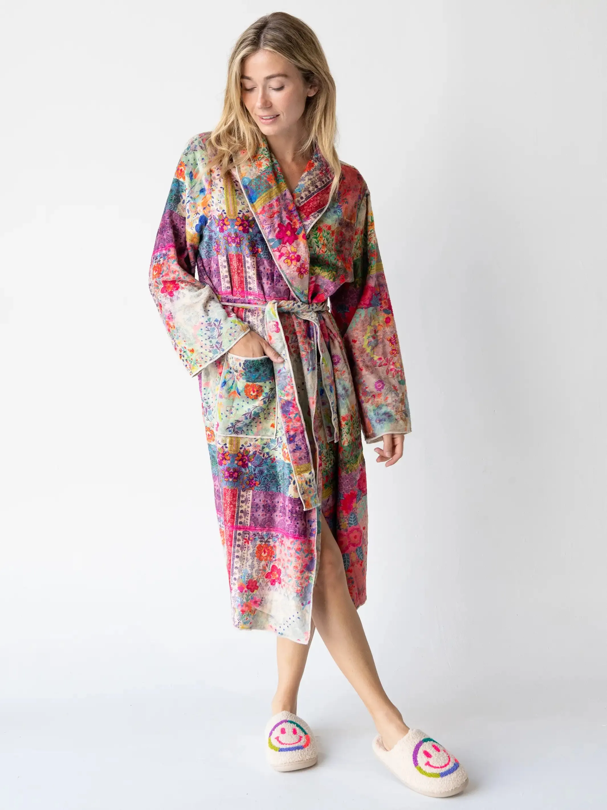 Cozy Blanket Robe - Patchwork Midi