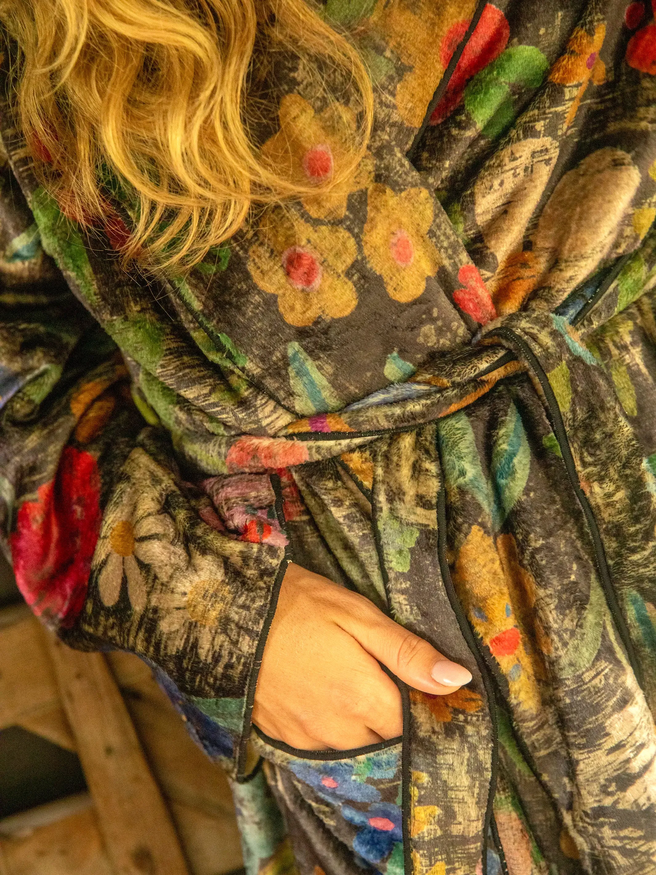 Cozy Blanket Robe - Wildflowers Midi