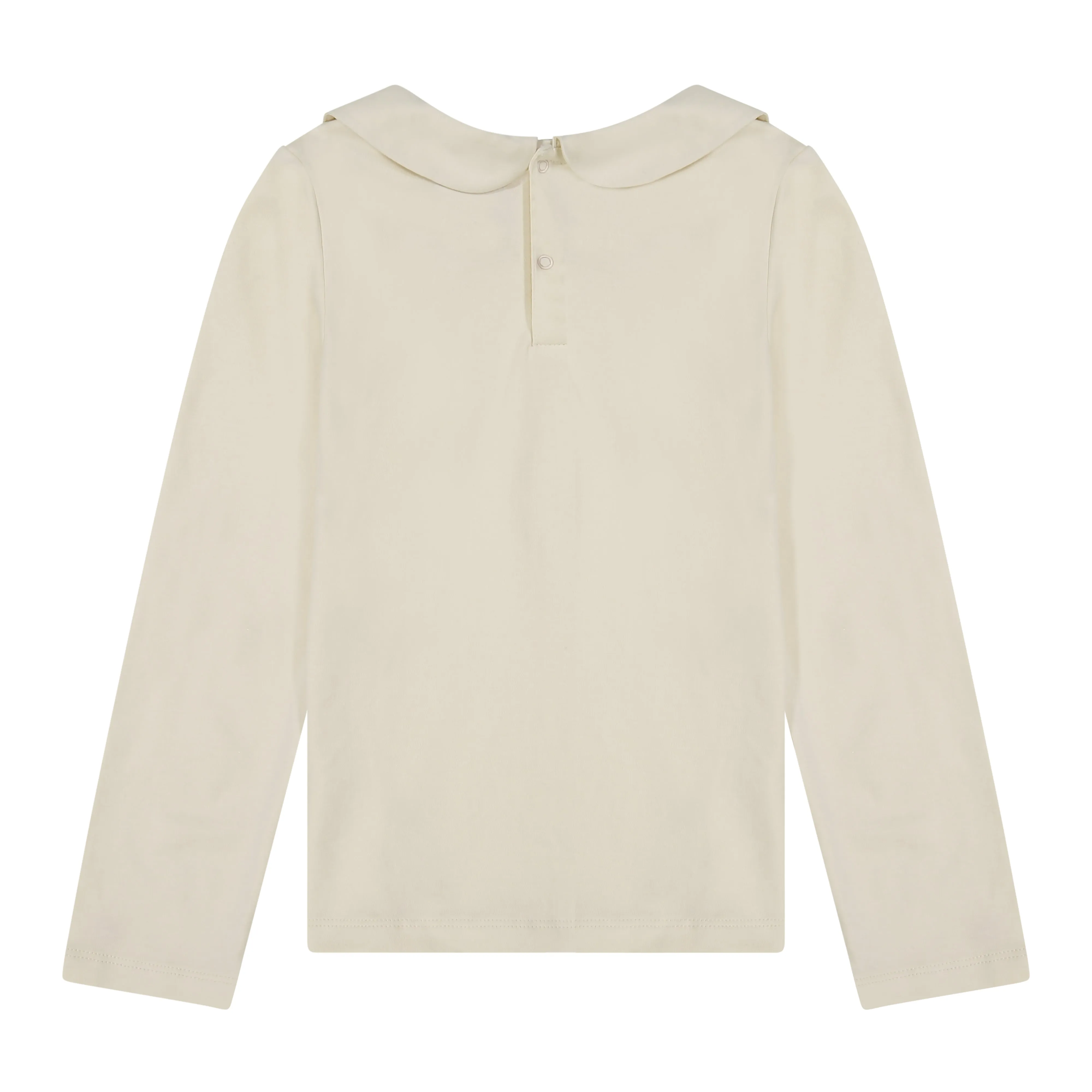 Cream Pima Cotton Peter Pan Collar Top