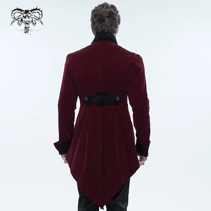 CT02202 devil fashion gothic formal party turn down collar wine men swallowtail coats