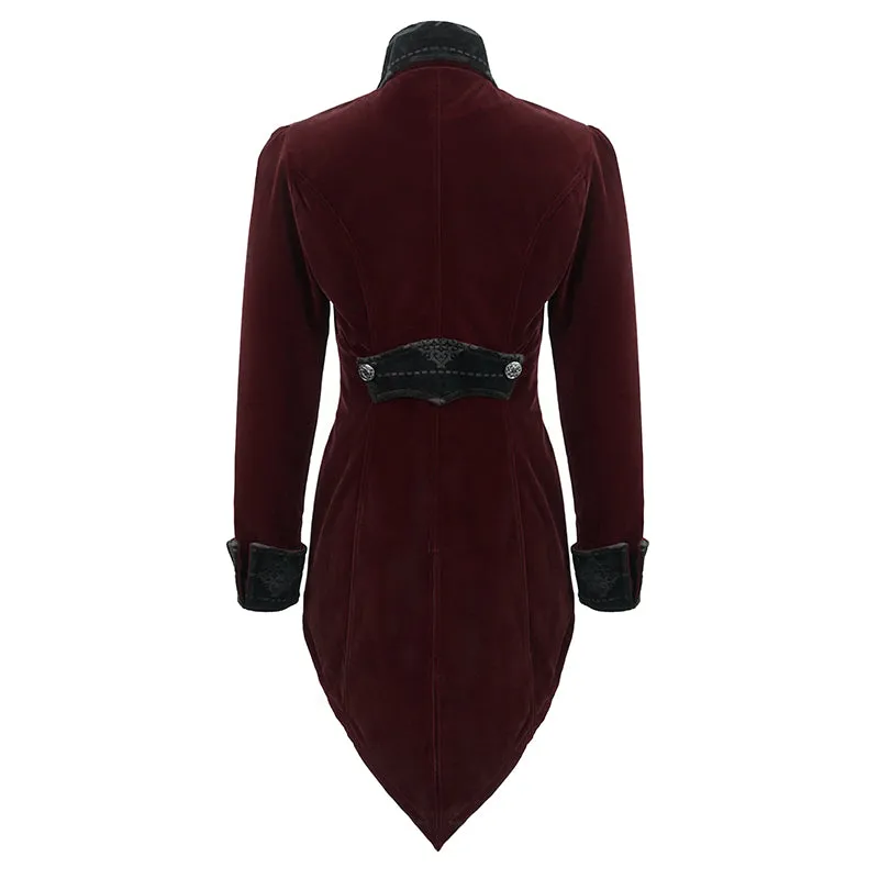 CT02202 devil fashion gothic formal party turn down collar wine men swallowtail coats