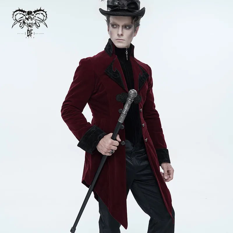 CT02202 devil fashion gothic formal party turn down collar wine men swallowtail coats