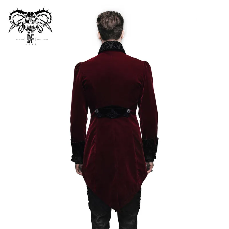 CT02202 devil fashion gothic formal party turn down collar wine men swallowtail coats