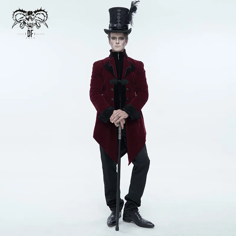 CT02202 devil fashion gothic formal party turn down collar wine men swallowtail coats