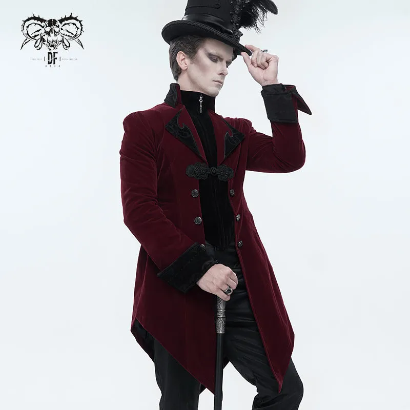 CT02202 devil fashion gothic formal party turn down collar wine men swallowtail coats