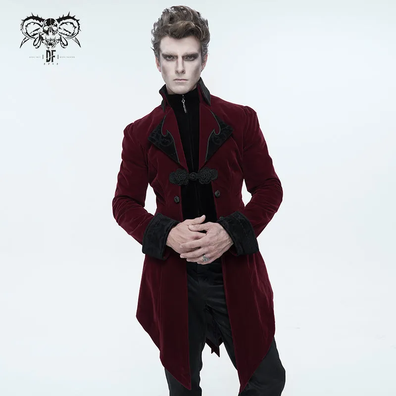 CT02202 devil fashion gothic formal party turn down collar wine men swallowtail coats