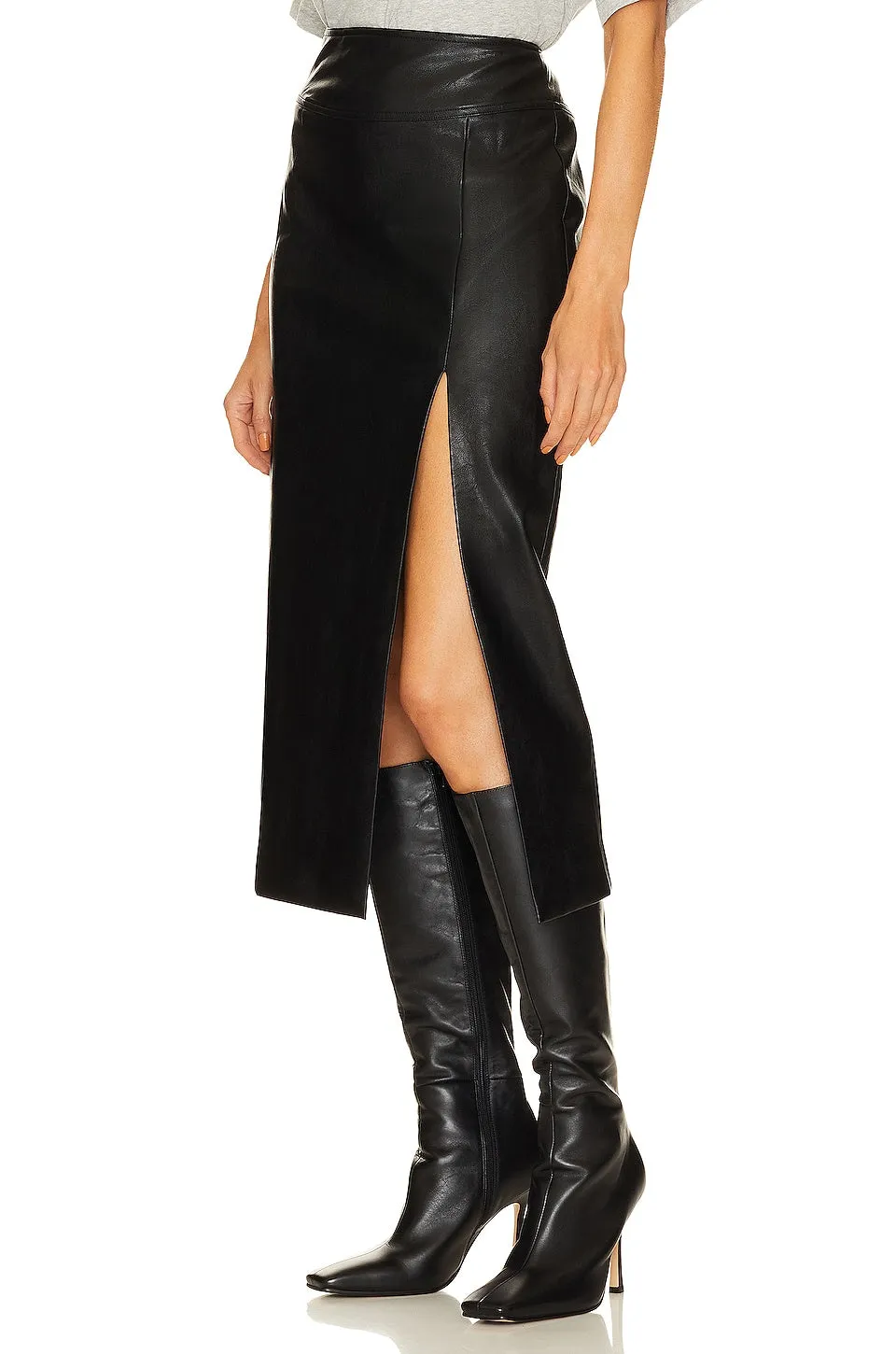 Dante Vegan Leather Midi Skirt