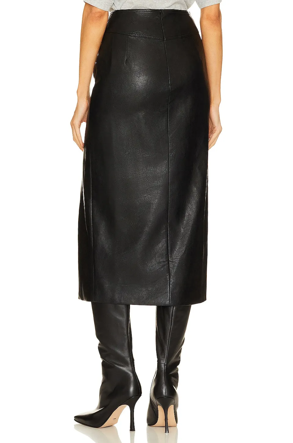 Dante Vegan Leather Midi Skirt