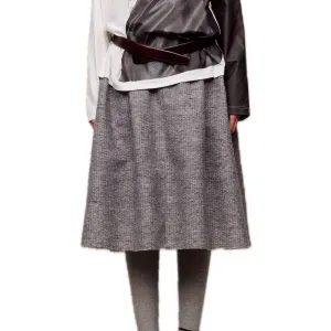 Deer Velvet Midi-skirt in Grey