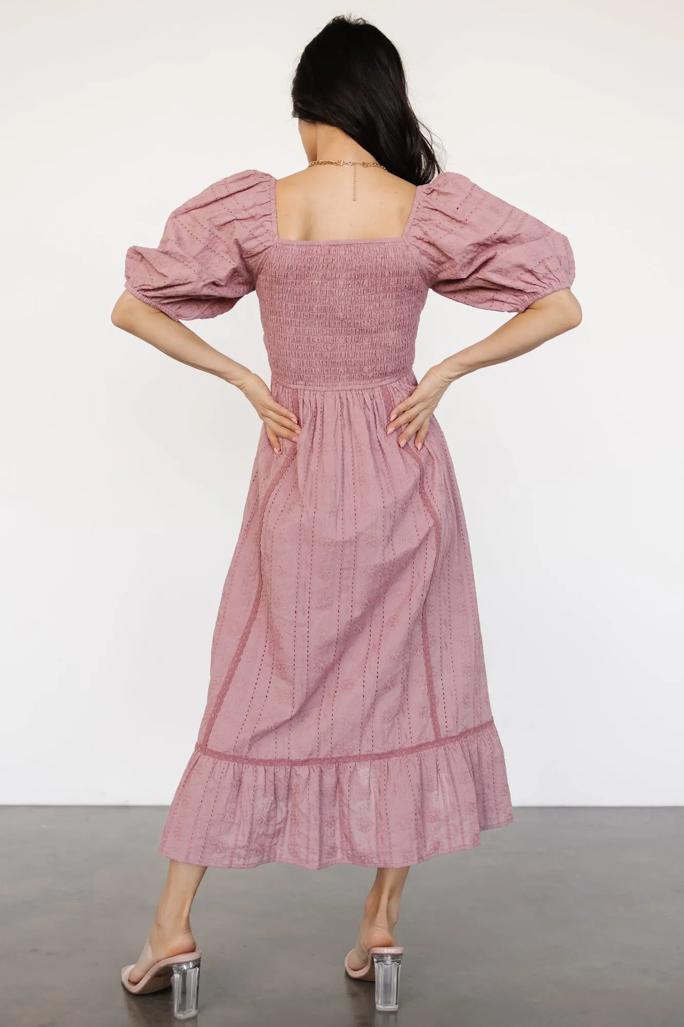 Delaney Eyelet Dress | Dusty Mauve