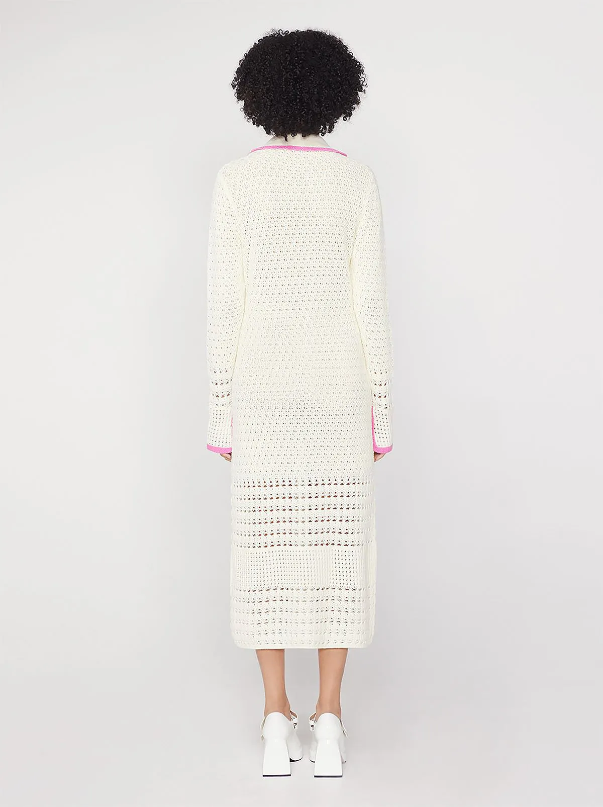 Delilah Ivory Crochet Knit Dress