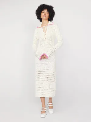 Delilah Ivory Crochet Knit Dress