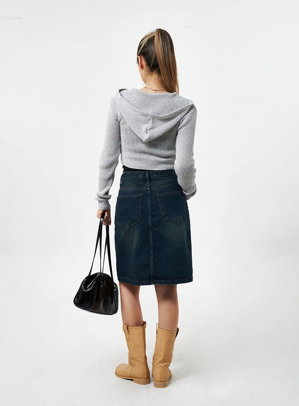 Denim Midi Skirt CY331