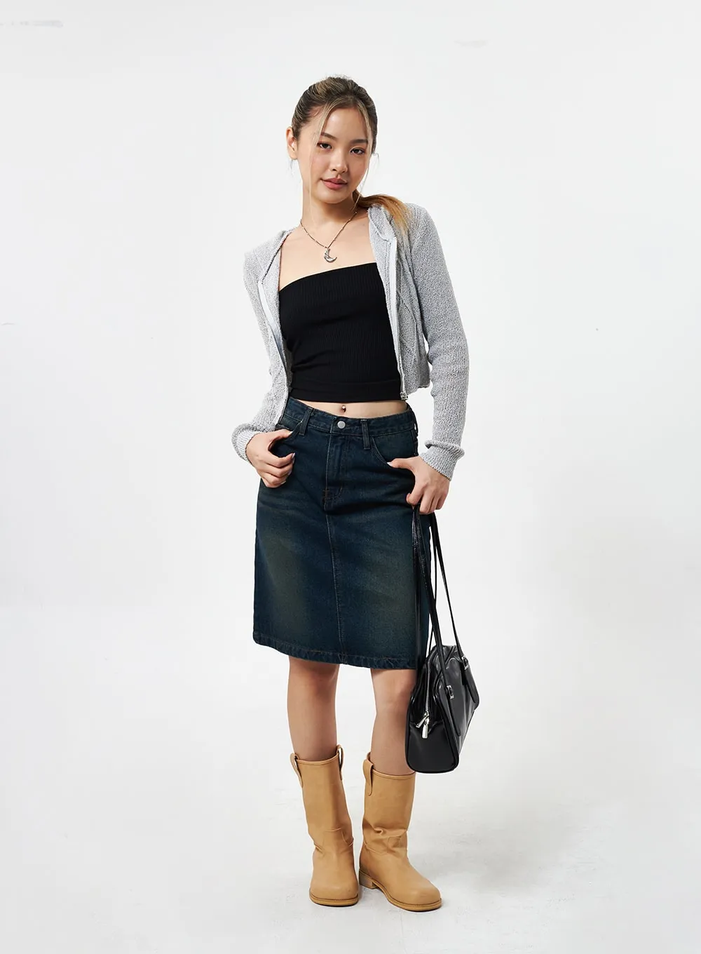 Denim Midi Skirt CY331