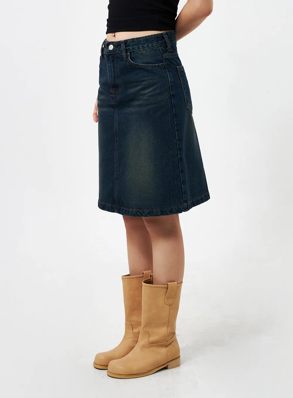 Denim Midi Skirt CY331