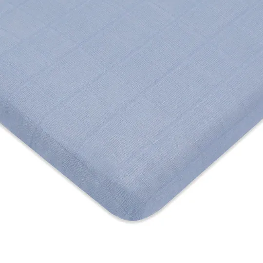 Dewdrop Organic Muslin Midi Crib Sheet