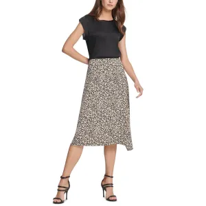 DKNY Women's Ruffle MIDI Skirt Gray Size 12