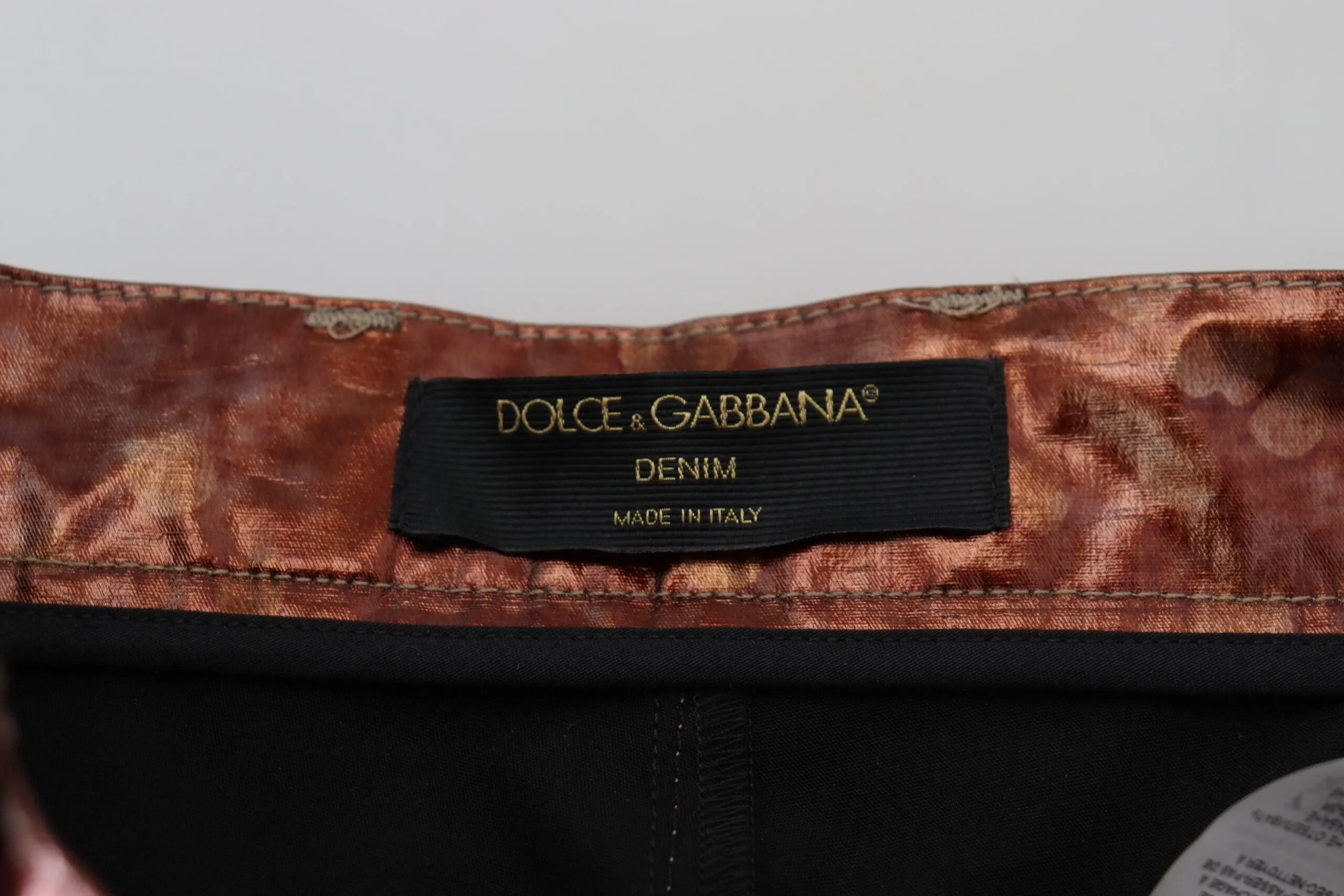 Dolce & Gabbana Metallic Bronze High Waist Skinny Jeans