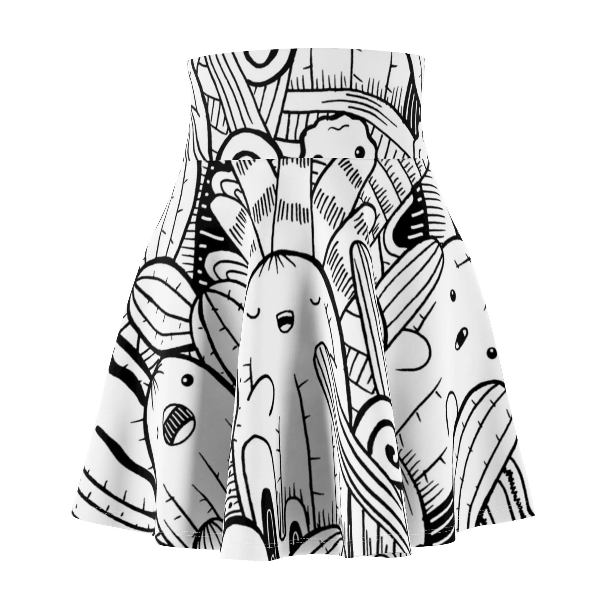 Doodle Cactus - Inovax Woman's Skater Skirt