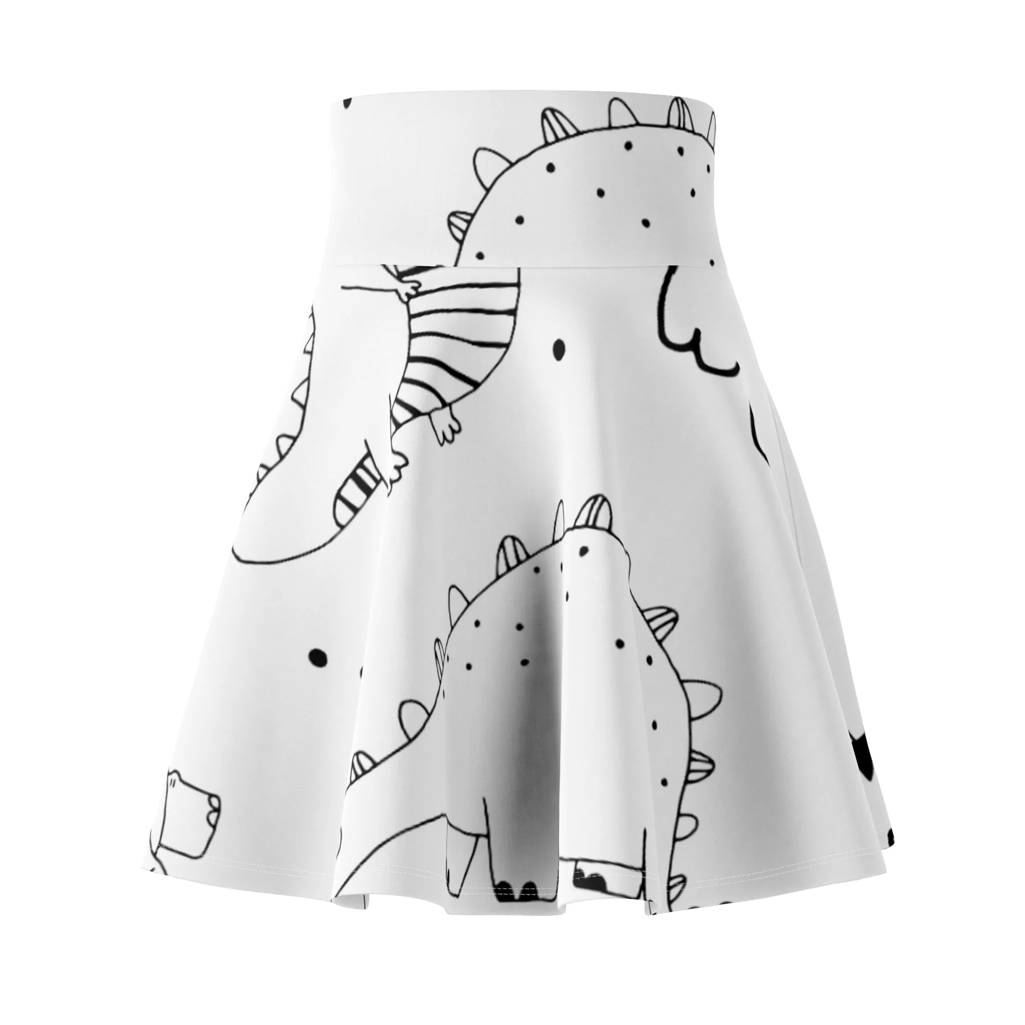 Doodle Dinosours - Inovax Woman's Skater Skirt