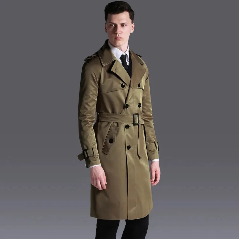 Double Breasted Long Trench Coat