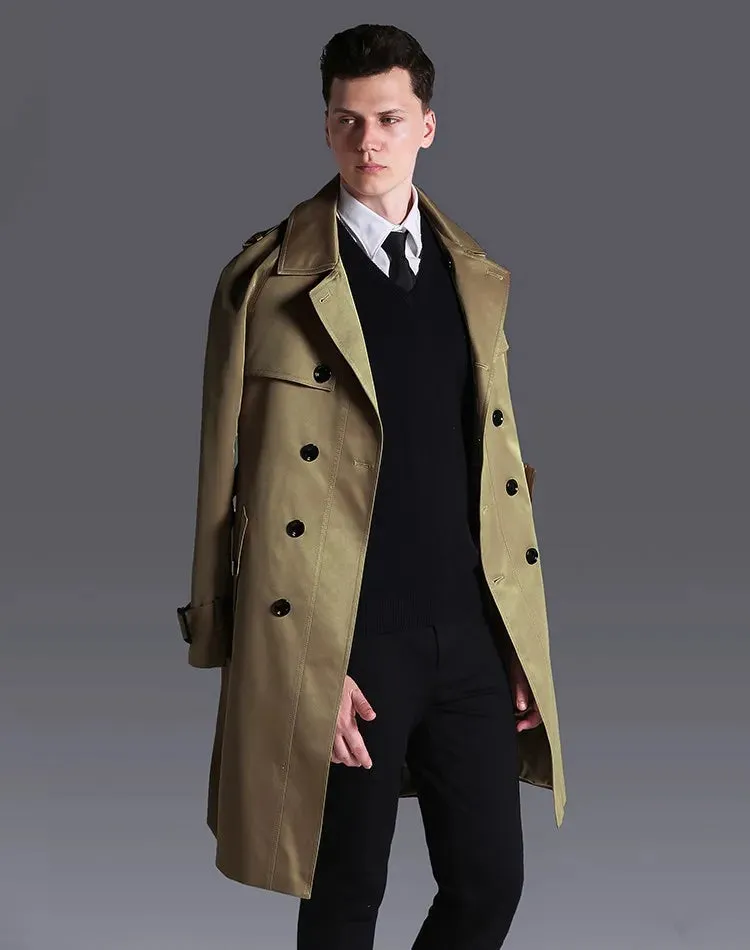 Double Breasted Long Trench Coat