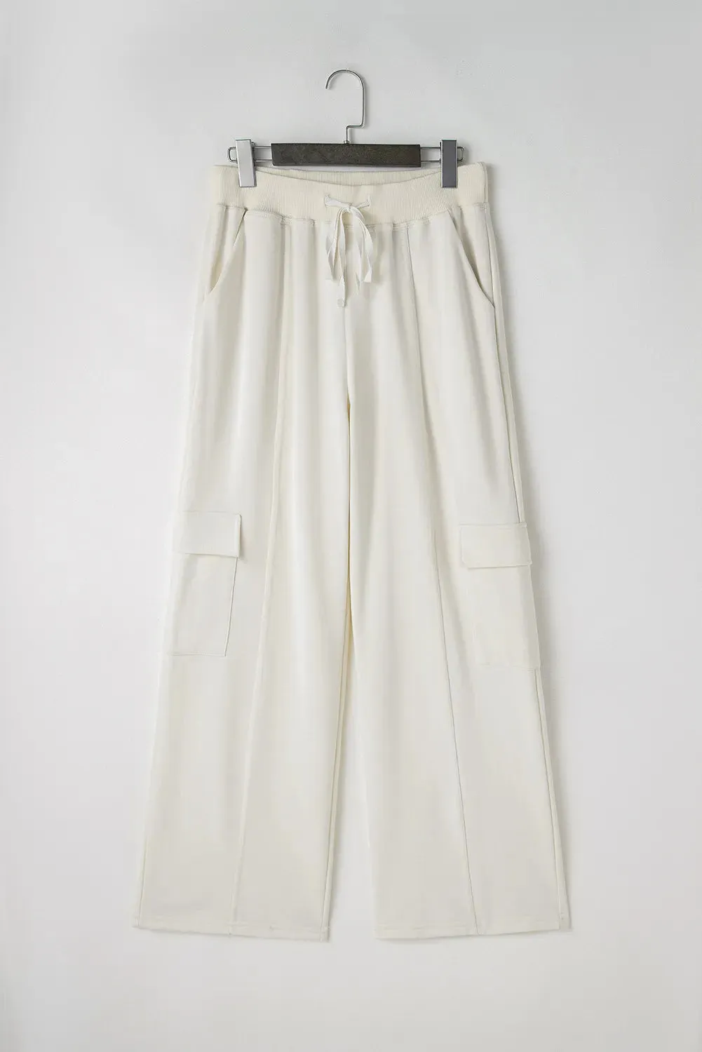 Drawstring High Waist Pants with Pockets