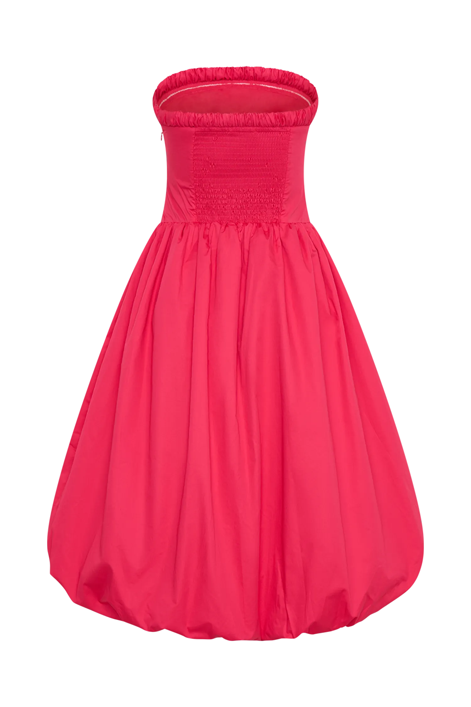 Dulce Puff Midi Dress - Raspberry