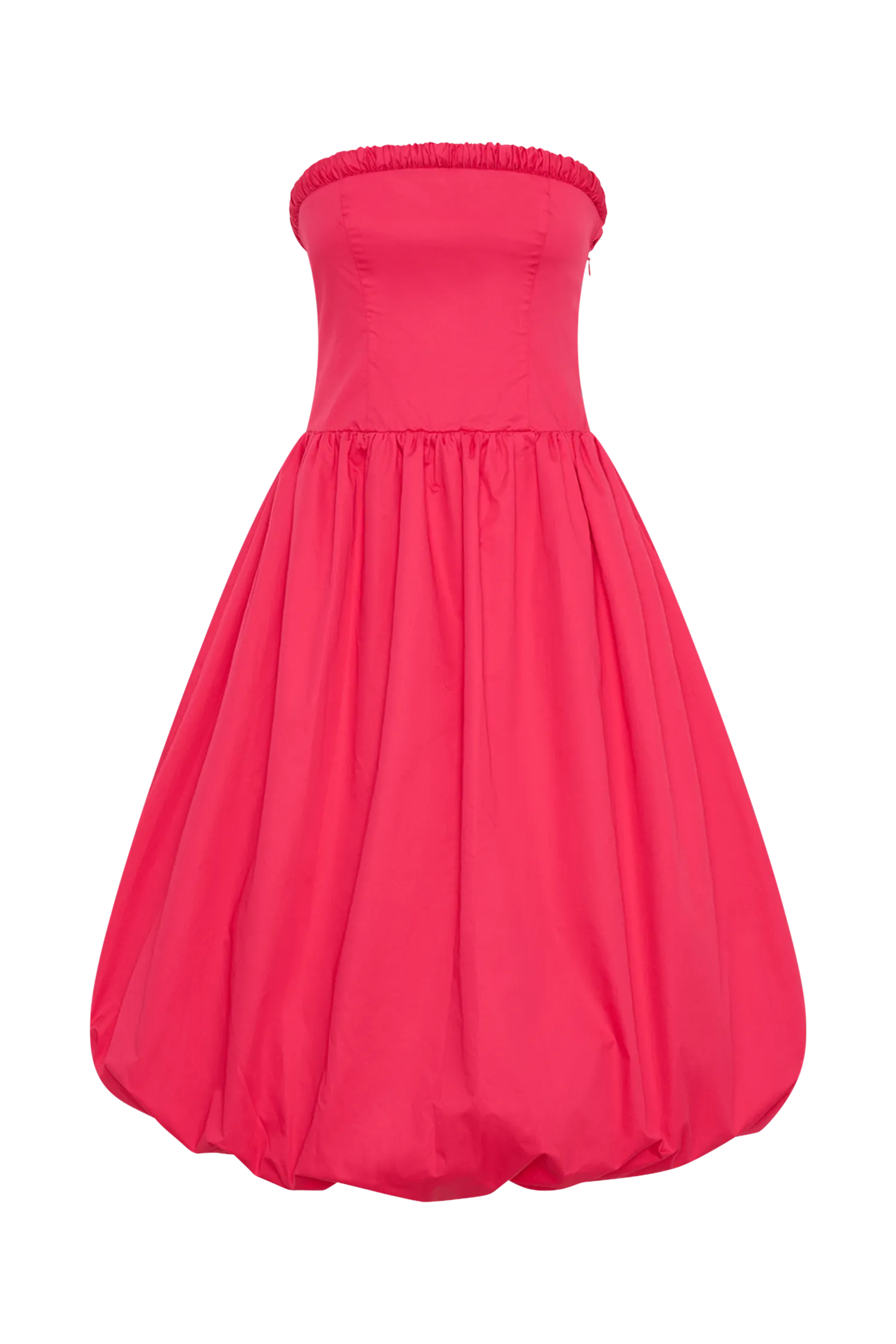 Dulce Puff Midi Dress - Raspberry