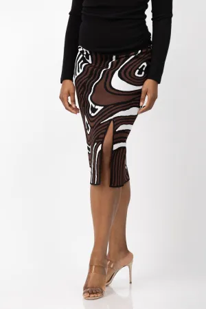 DVF Coisty Skirt in Floating Curve Ivory