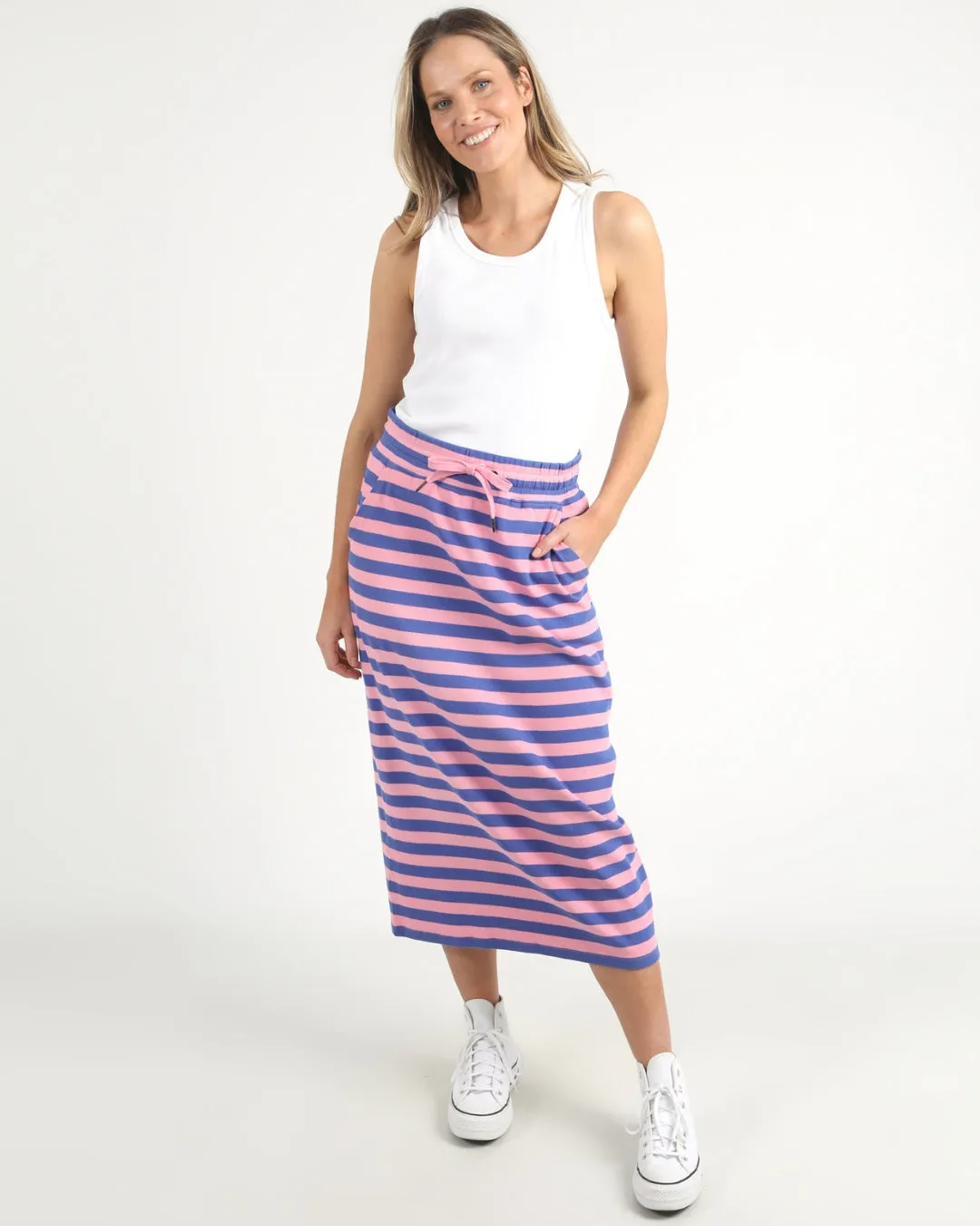 Elm Sunset Stripe Skirt Strawberry Royal