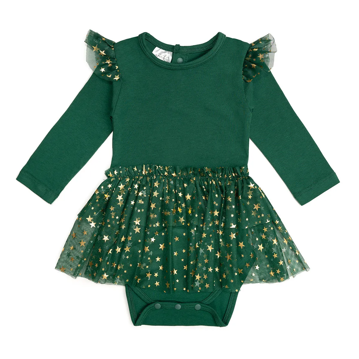 Emerald Shimmer Christmas LS Tutu Bodysuit