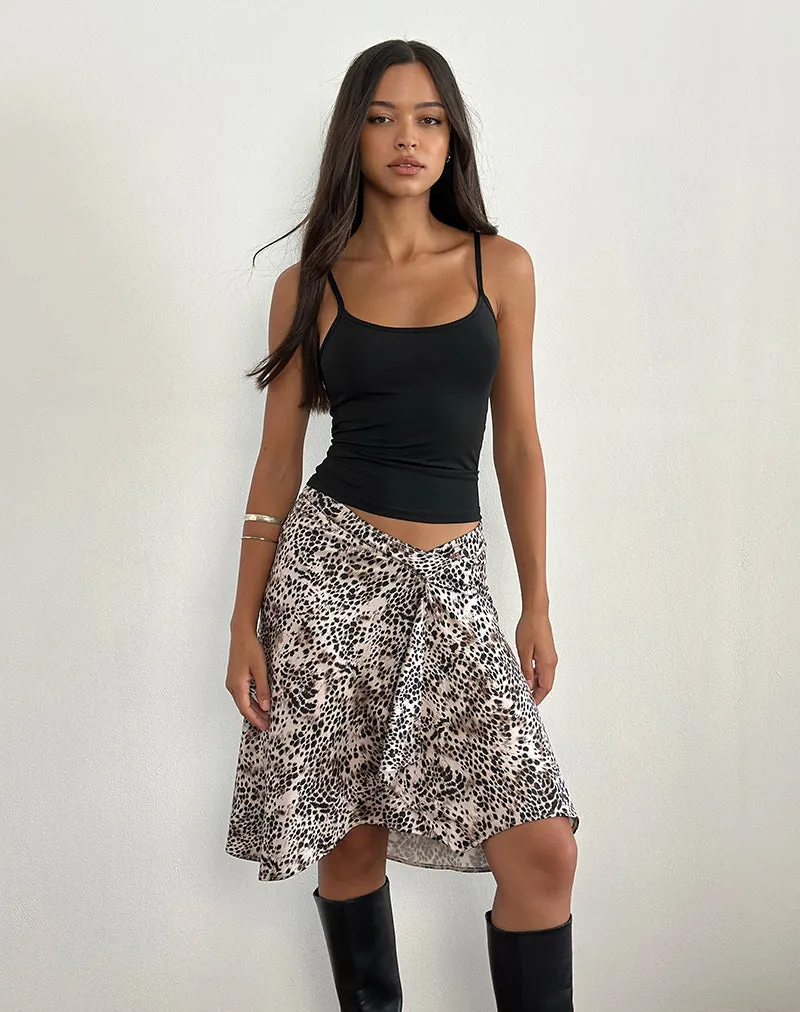 Esmeray Midi Skirt in Wild Leopard Print