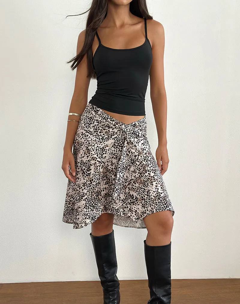 Esmeray Midi Skirt in Wild Leopard Print