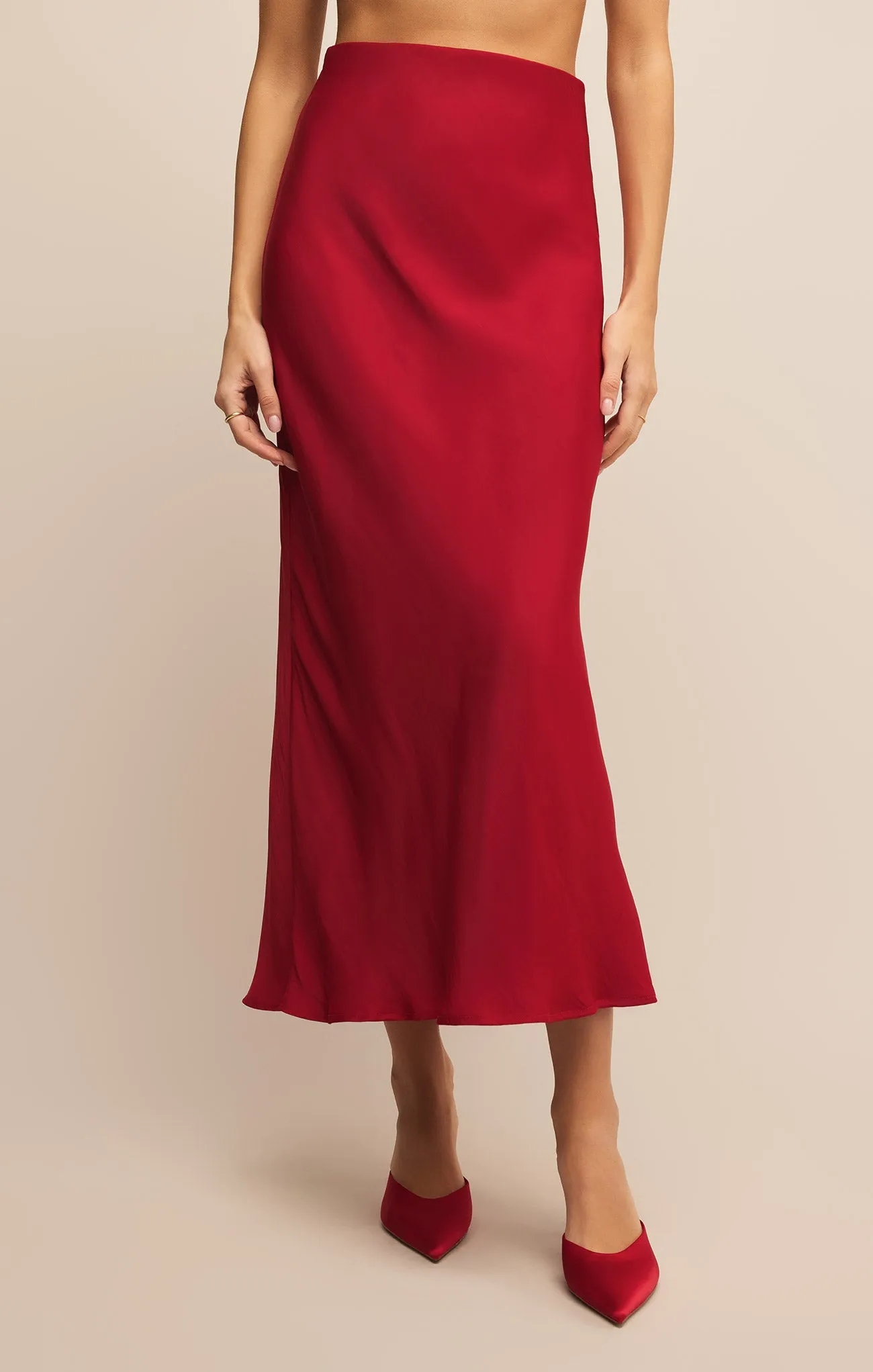 Europa Luxe Sheen Midi Skirt