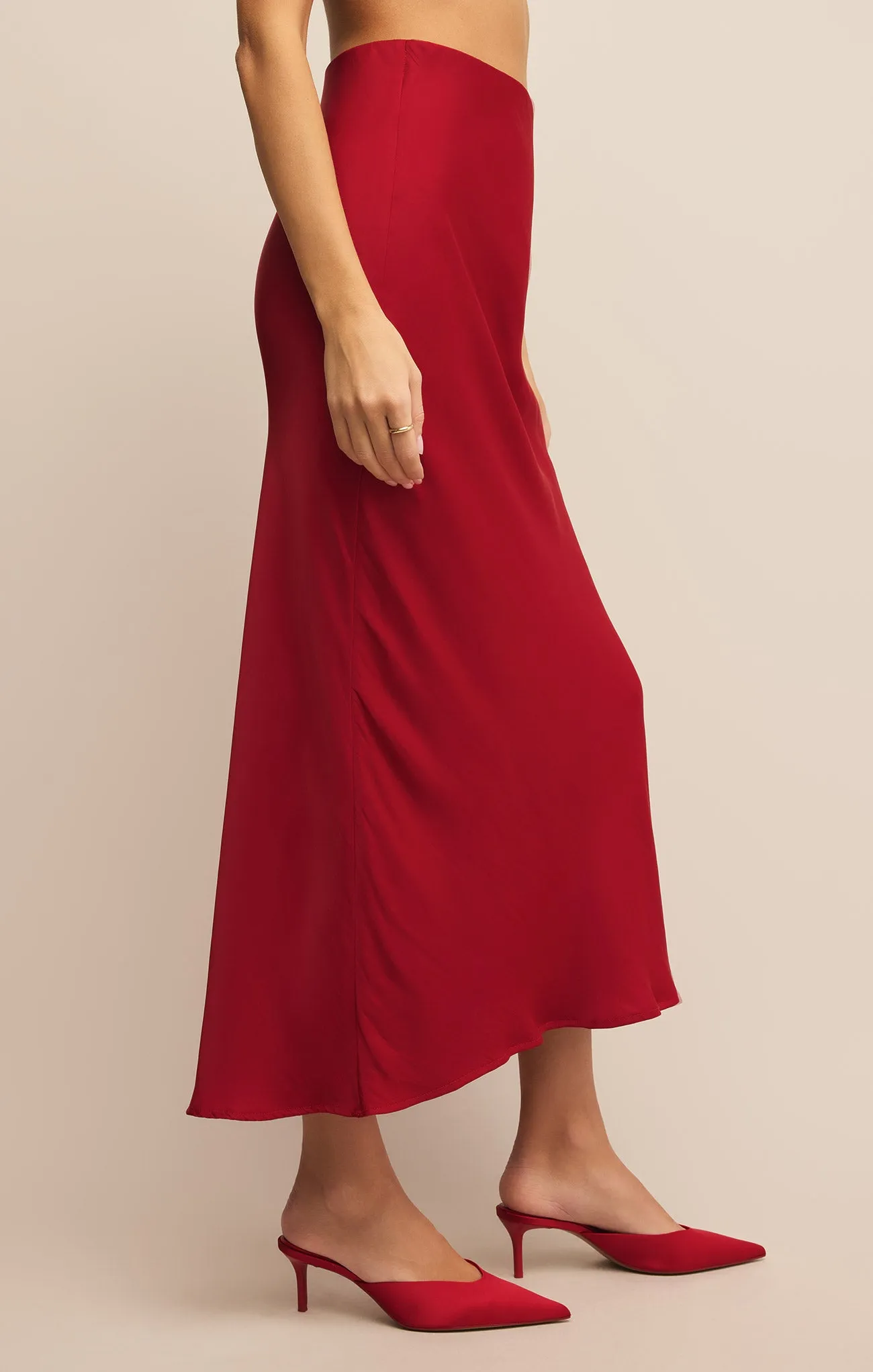 Europa Luxe Sheen Midi Skirt