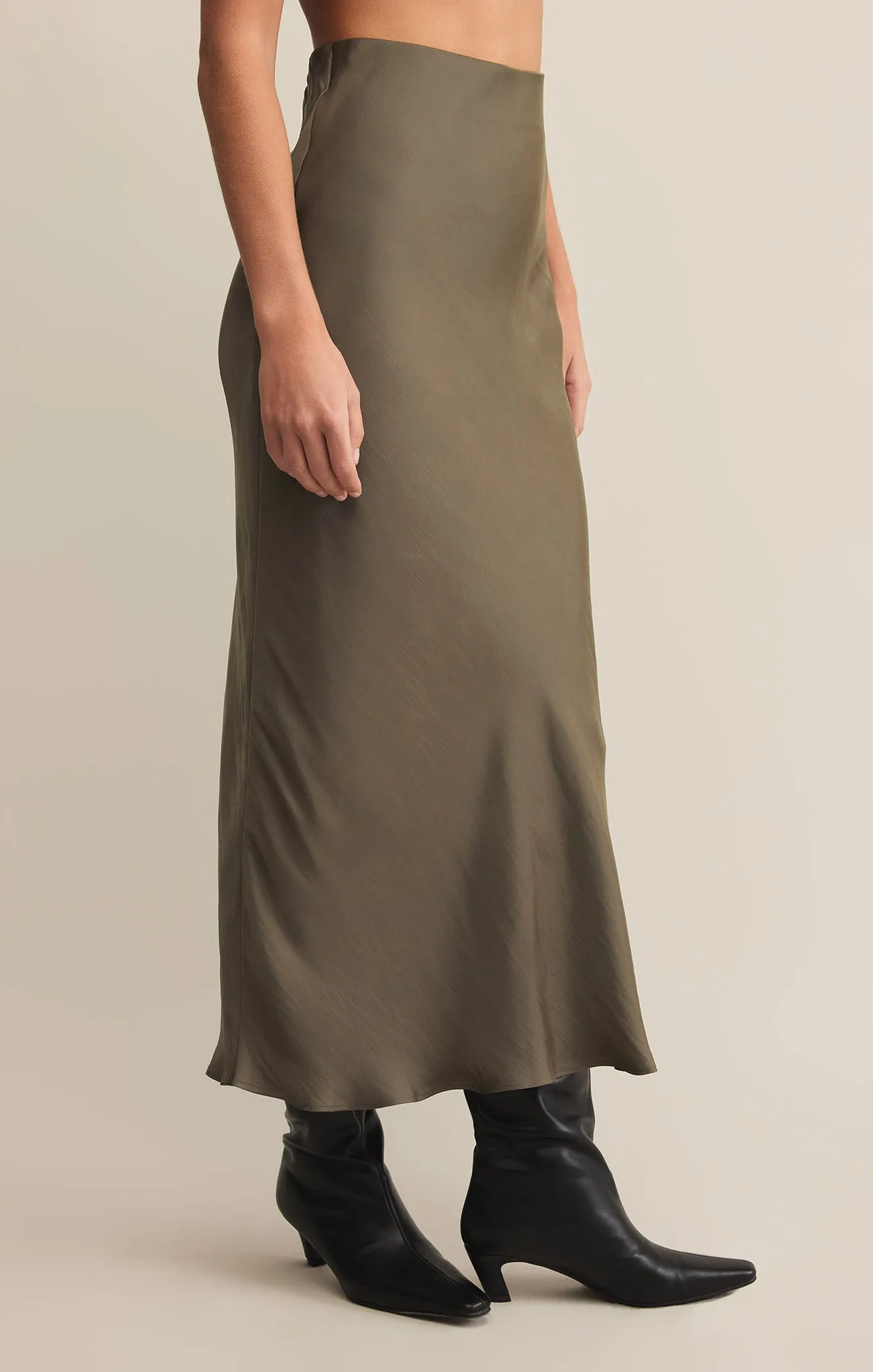 Europa Luxe Sheen Midi Skirt