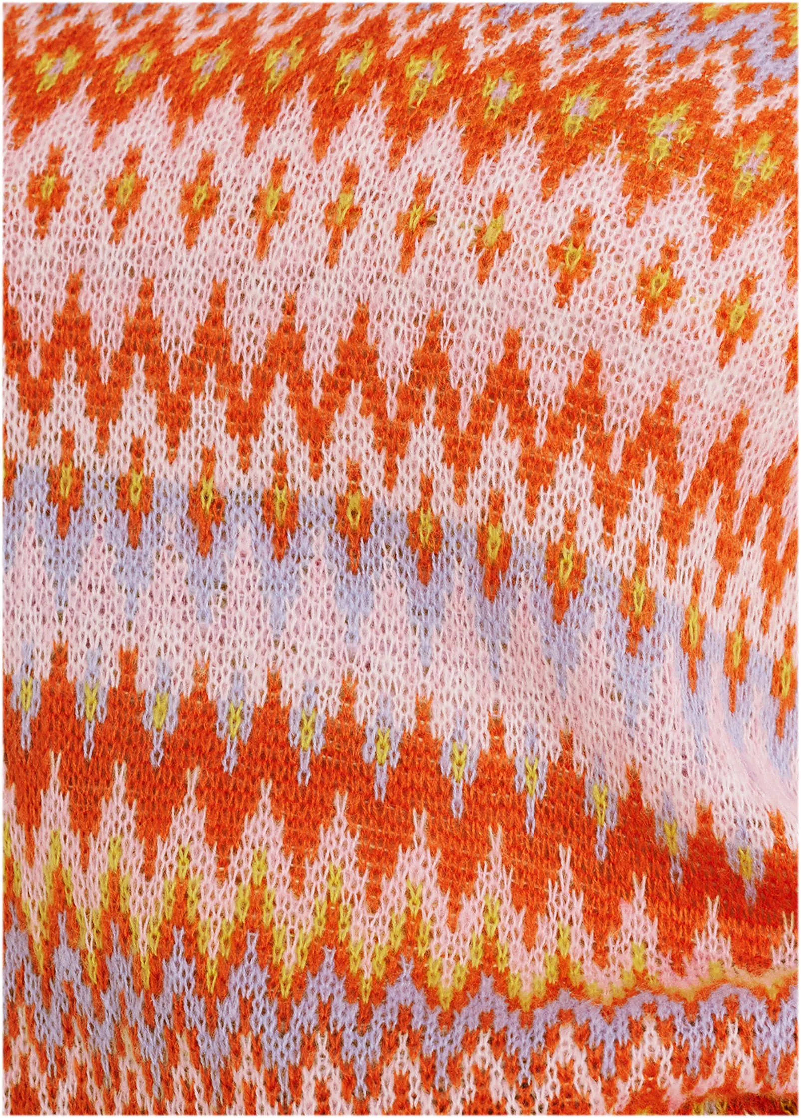 Fair Isle Mock Neck Sweater - Peach Dust