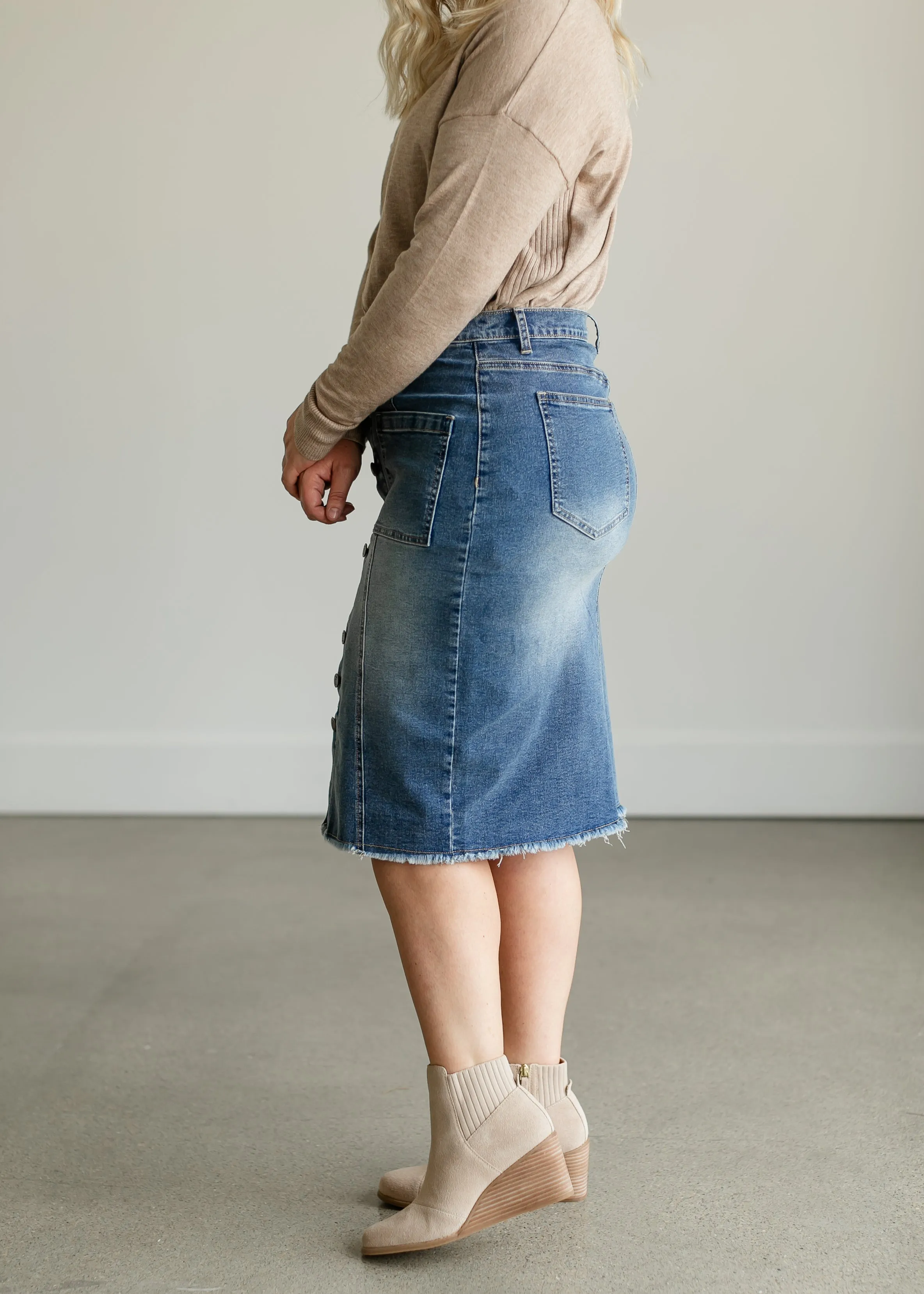 Farrah Denim Midi Skirt - FINAL SALE