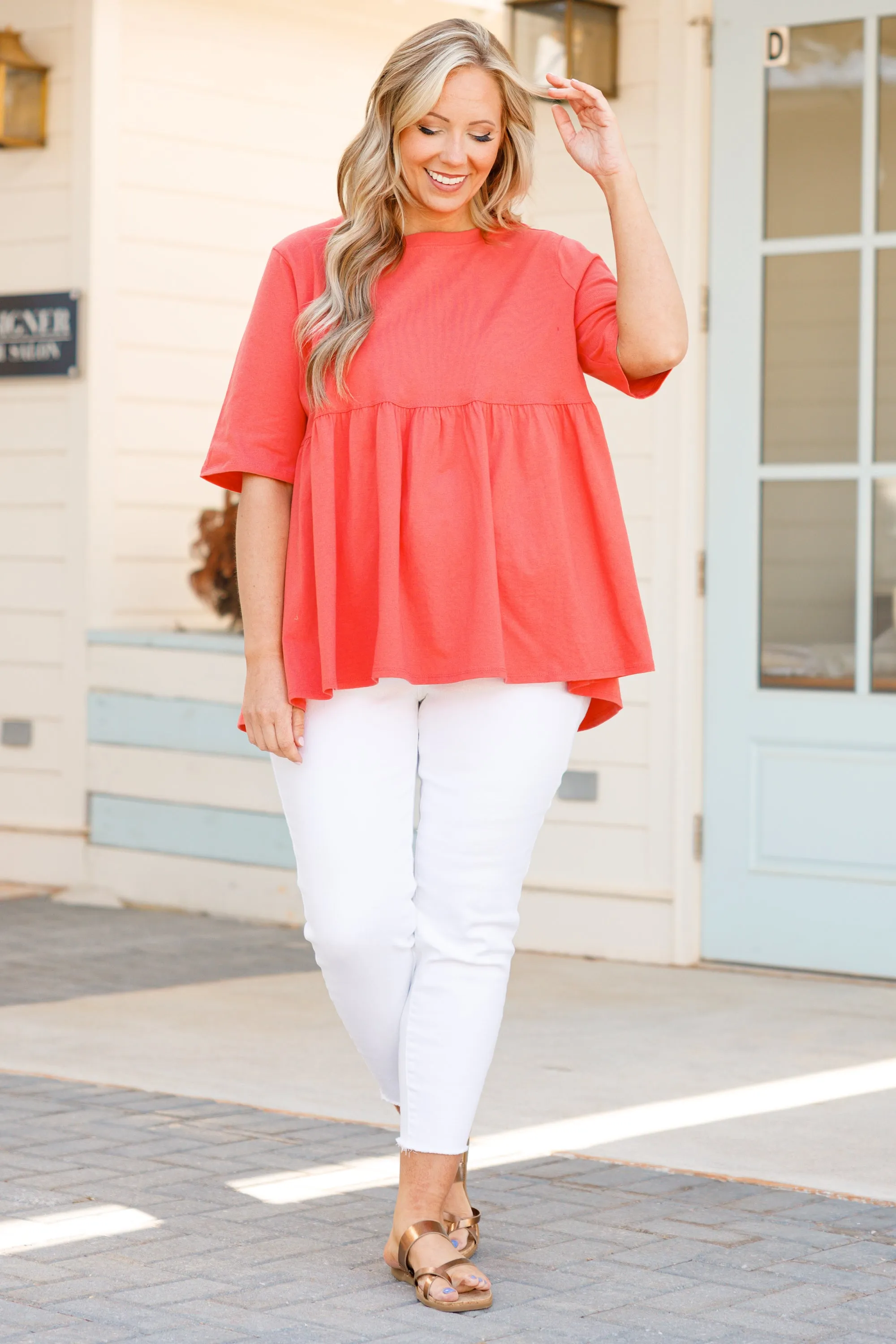 Fearless Soul Top, Deep Coral