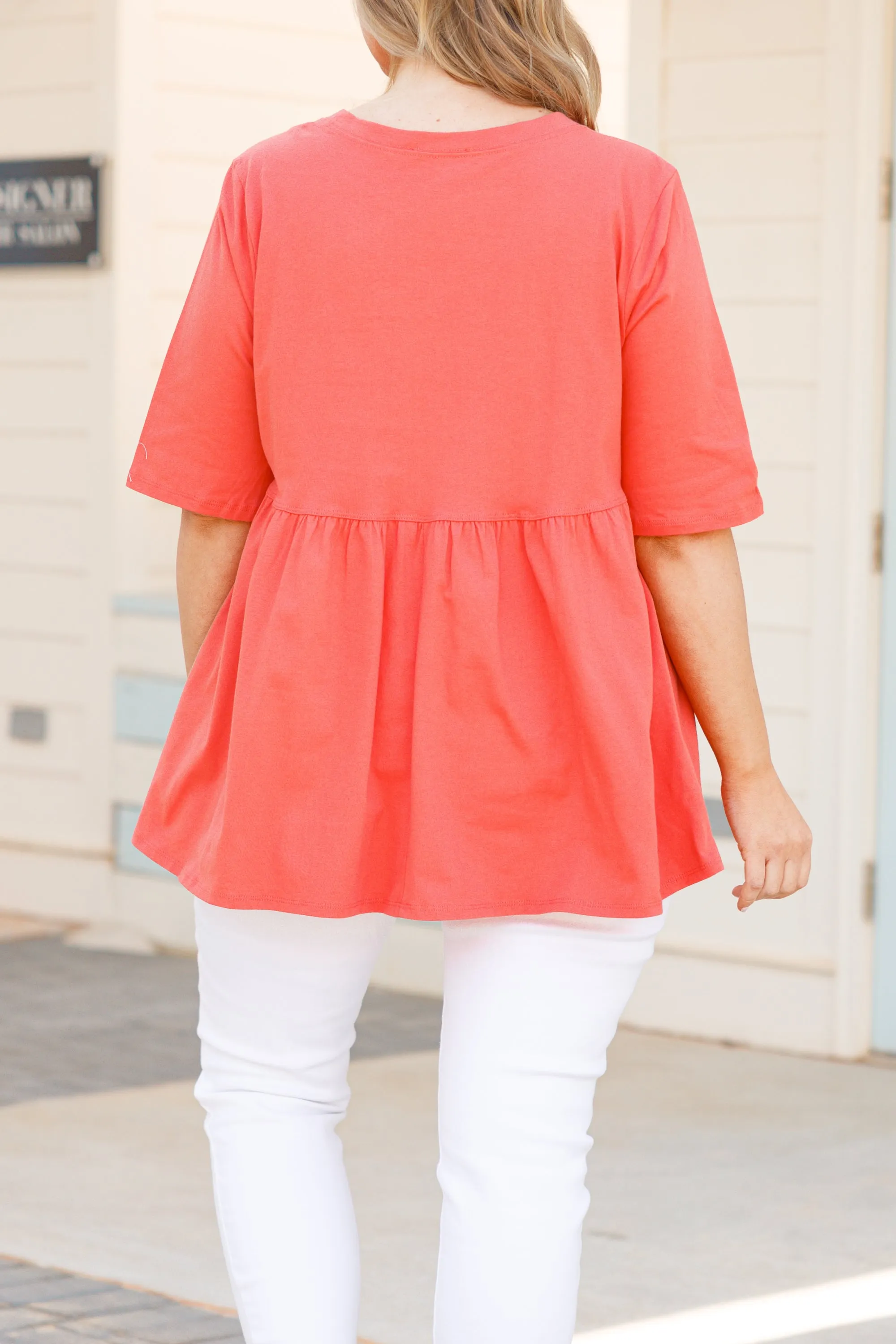 Fearless Soul Top, Deep Coral