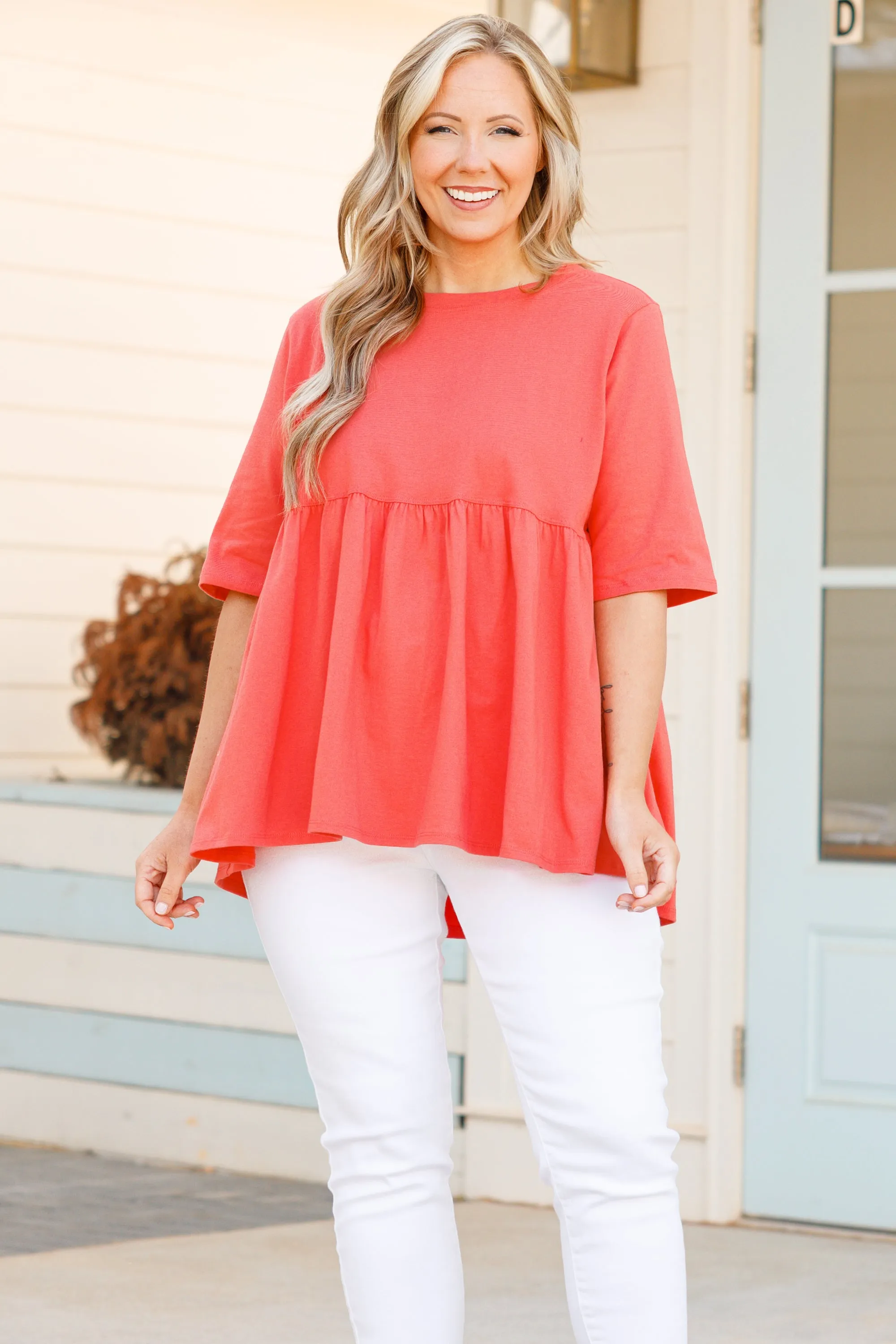 Fearless Soul Top, Deep Coral