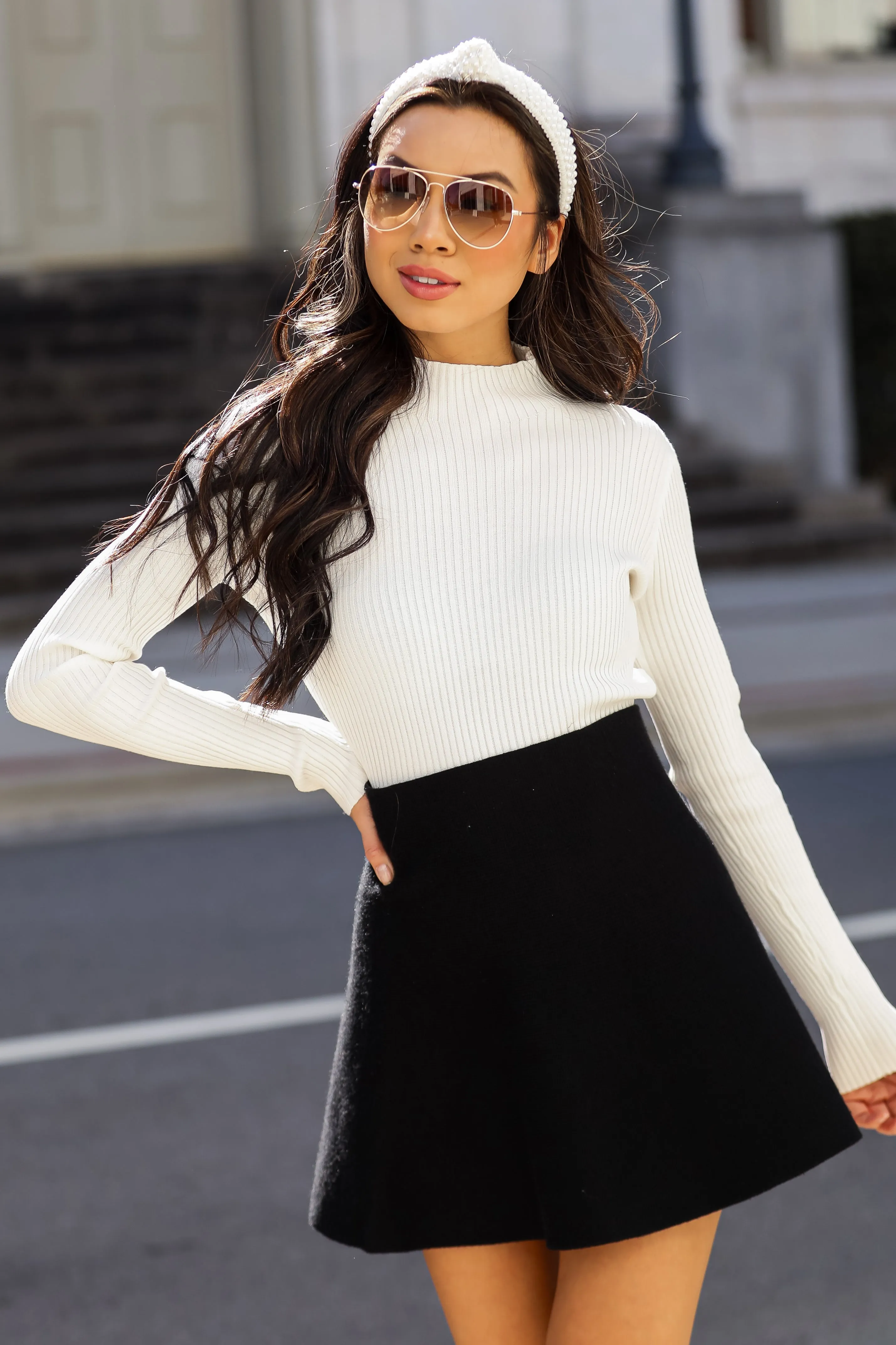 FINAL SALE - Powerful Charm Knit Mini Skirt